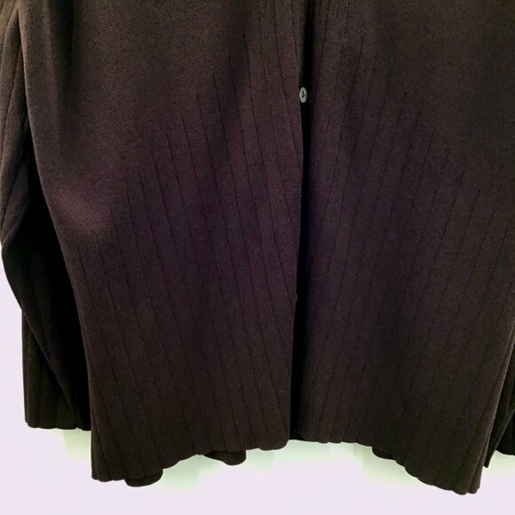 Vintage Sz. 22/24 Cardigan Chocolate Brown Avenue Knit Mother of Pearl Buttons - Picture 3 of 9